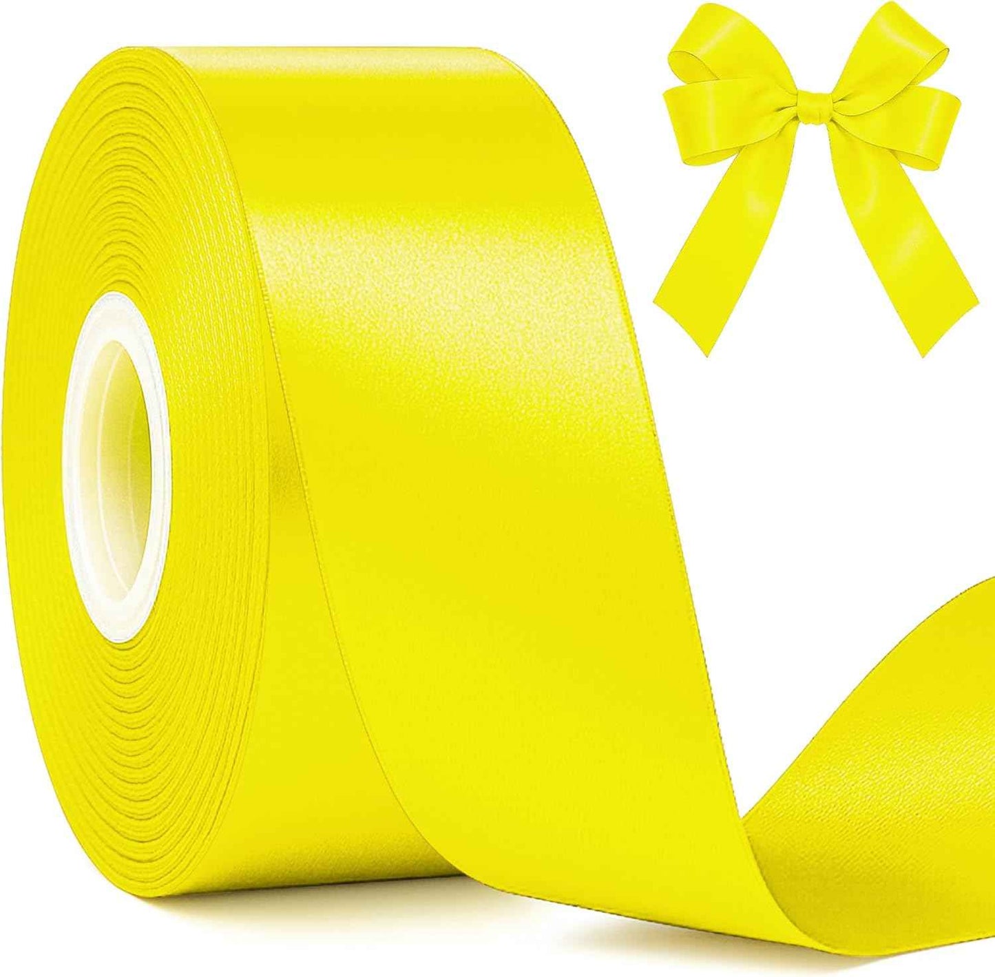 Fullive Red Ribbon 1 1/2 Inch, 30 Yards Red Ribbon for Gift Wrapping, Polyester Satin Christmas Ribbon for Wedding Xmas Tree Valentines Day Decorations DIY Bows Wrapping Bouquet Floral Arrangements