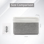Large Fabric Storage Bins for Shelves 3 Pack Grey and White