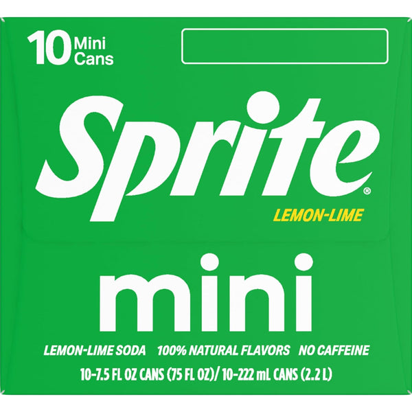 Sprite Lemon Lime Soda Soft Drinks, 7.5 fl oz, 10 Pack