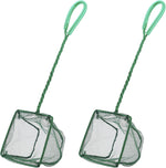 Pawfly green braided metal handle square aquarium net for fish tanks and small koi ponds