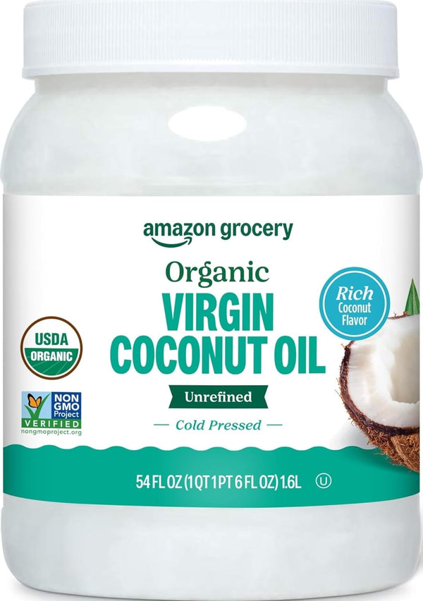 Amazon Grocery, Organic Refined Coconut Oil, 15 Fl Oz