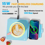 Smart Coffee Mug Warmer with 15W Wireless Charging - 3 Heat Settings, Auto Shut-Off, Candle & Beverage Warmer