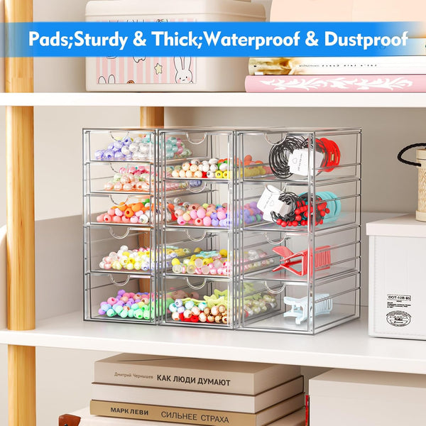 Acrylic Makeup Organizer with 13 Drawers for Storage and Organization