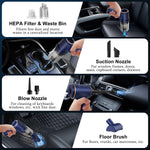 KMM 9000Pa handheld car vacuum cleaner with LED light and multi-nozzles for car home office pet