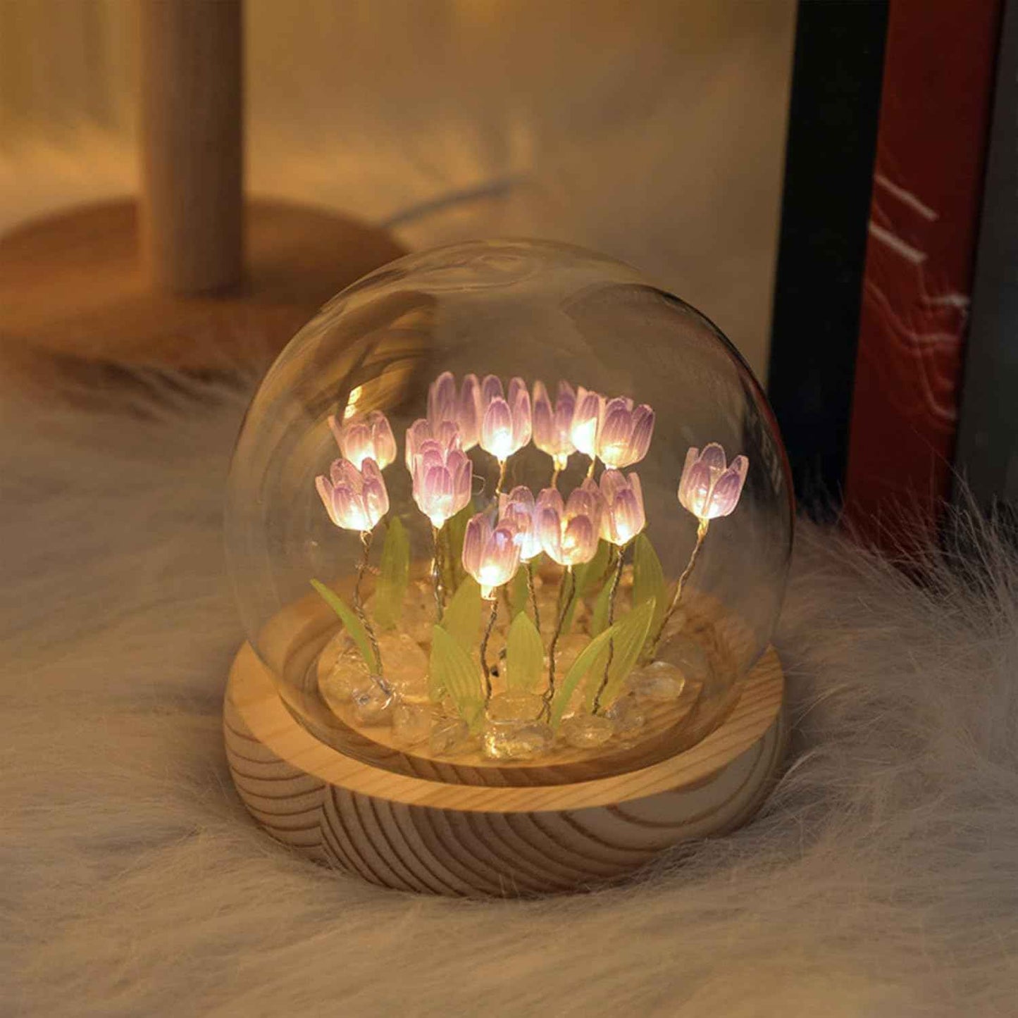 Pretty Rose Lamps Flower Night Light Cute Bedroom Decor Gifts for Women - Battery Powered (not Included)