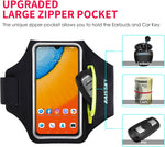 Running Armband for iPhone and Galaxy Phones with Earphone Bag and Zipper Slot