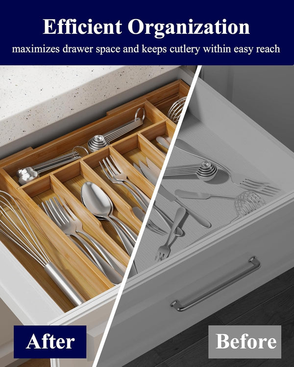 Kitsure Silverware Organizer for Kitchen Utensils and Cutlery Storage