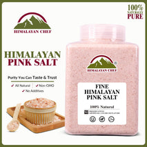 Himalayan Chef Pink Himalayan Salt Fine Grain, 5 lbs Plastic Jar - Pure, Natural, Kosher, Non-GMO, Mineral-Rich, for Cooking, Seasoning, Baking, Table Use