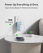 Anker Nano 3-in-1 Portable iPhone Charger, 10,000mAh Power Bank with Built-in USB-C Cable and Foldable Wall Plug, 30W Max Battery Pack, Travel Essentials for iPhone 17/16/15 Series, Galaxy, MacBook