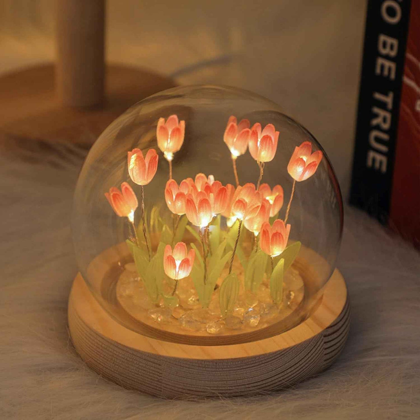 Pretty Rose Lamps Flower Night Light Cute Bedroom Decor Gifts for Women - Battery Powered (not Included)