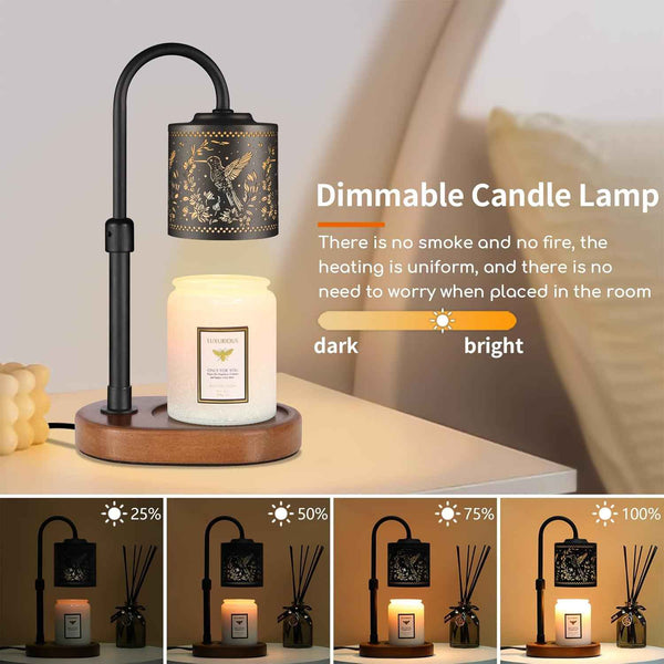 hummingbird dimmable candle warmer lamp with timer adjustable height for scented jar candles home decor