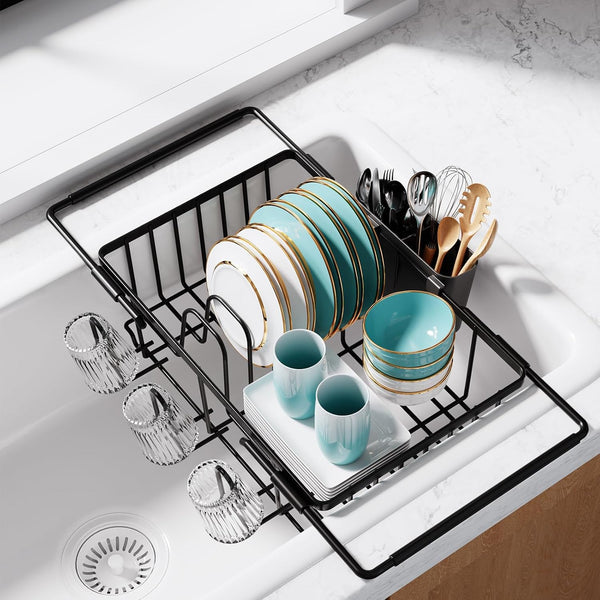 Sakugi Expandable Stainless Steel Dish Rack for Kitchen Sink