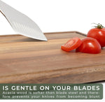 WALDWERK Acacia Wood Cutting Board Set with Stand for Kitchen
