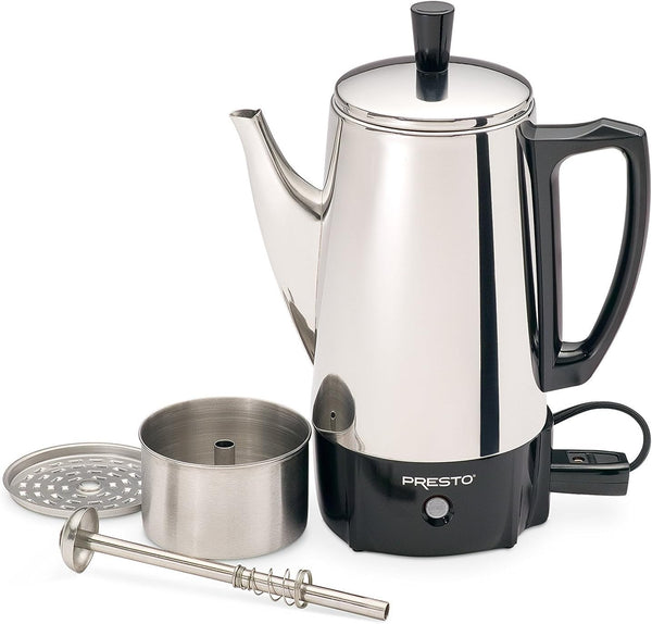 Presto 6-Cup Stainless-Steel Coffee Percolator for Small Households