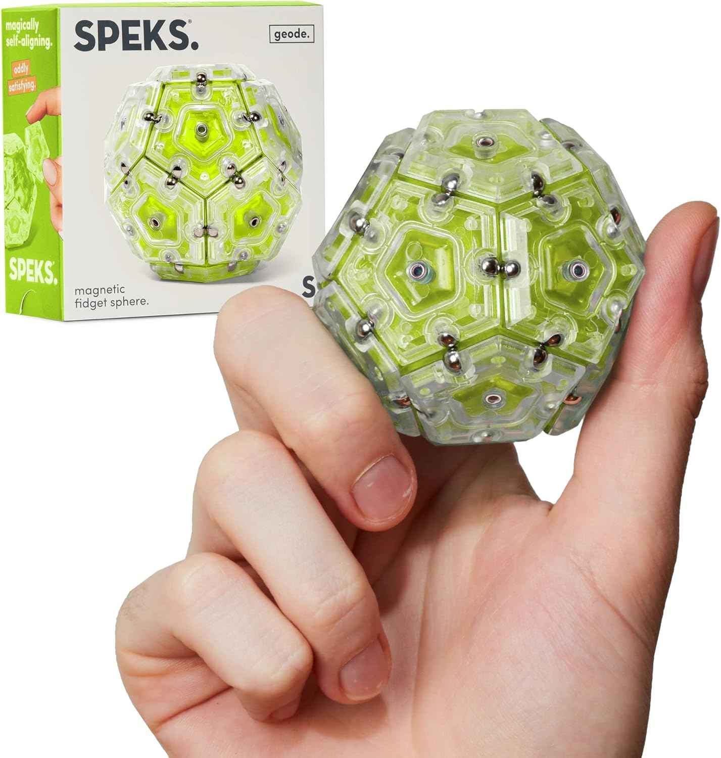 Speks Geode Magnetic Fidget Toy | Sensory Desk Toy for Adults & Teens 14+ | Stress Relief Gift | Sphere, Cool