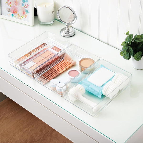 Stackable Clear Plastic Drawer Organizer Set Made in USA