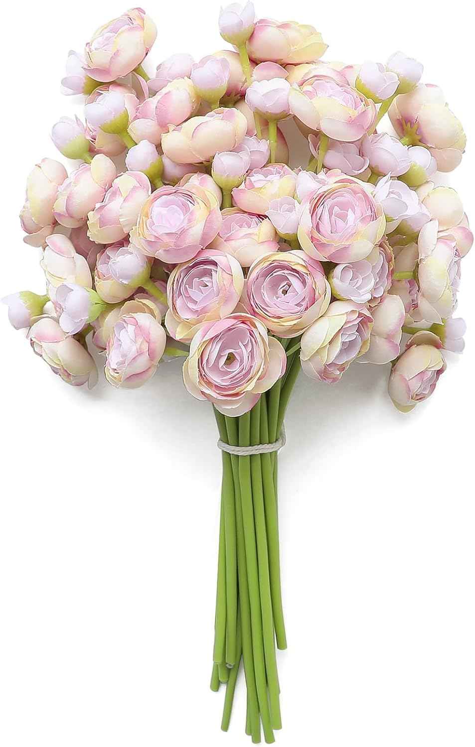 Floroom Ranunculus Artificial Flowers 18 Pcs Dusty Rose Faux Silk Mini Ranunculus Bulk Fake Wedding Filler Flowers for DIY Bouquets, Centerpieces, Bridal Shower Decorations & Arrangements