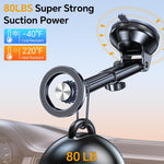 Coolpow for MagSafe Car Mount【Windshield+Vent+Dash】 Magnetic Phone Holder for Car Phone Holder Mount Cell Phone Holders for Your Car Accessories for Women Men for iPhone 17 16 15 Universal Hood Vents