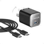 Anker Nano Phone Charger, USB C GaN Charger 30W, PIQ 3.0 Foldable PPS Fast Charger USB C for iPhone 17/16 and More Series, Galaxy, iPad, Compatible with MagSafe