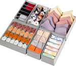 12 pack fabric drawer organizer with 116 cells for storage and closet organization