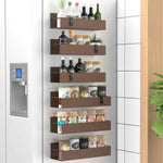 Metal 4 Pack Magnetic Spice Storage Rack Organizer for Refrigerator and Oven, Black Fridge Organizers and Storage