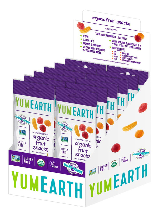 YumEarth Organic Tropical Fruit Snacks (Pack of 35) - 0.7 Ounce Snacks Packs - Non GMO, Gluten Free, Vegan, Dye Free - Pineapple, Raspberry, Mango