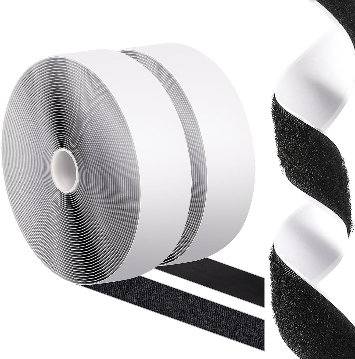 4.4''×16.5 Feet Black Heavy Duty Hook and Loop Tape Adhesive, Keep Couch Cushions from Sliding or Blowing at Outdoor, Picture Wall Hanging, No Punching Wall Mounting, Keep Your Carpet Rugs in Place - Rayz Mart