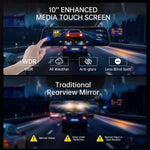 veement 4k rear view mirror camera with 10'' 4k mirror dash cam and 1080p backup camera