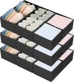 DIMJ Drawer Organizers Clothes, Set of 4 Dresser Organizer Bins, Fabric Closet Organizers and Storage, Shallow Drawer Dividers for Nursery, Clothing, Baby Clothes, Socks, Underwears, Tie (Beige)