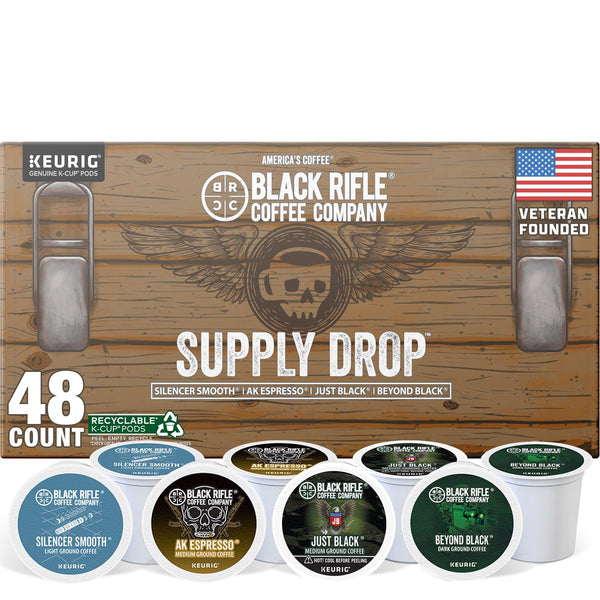 Black Rifle Coffee Company Supply Drop Variety Pack, 96 Count K Cups, 4 Blends