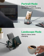 INIU Wireless Charger, 15W Fast Qi Certified Wireless Charging Station with Sleep-Friendly Adaptive Light Compatible with iPhone 17 16 15 14 13 12 Pro Max Samsung Galaxy S25 S24 S23 Note 20 Google etc