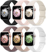 6 pack sport bands for apple watch series 11-1 38mm, 40mm, 41mm, 42mm, 44mm, 45mm, 46mm, 49mm in silicone waterproof strap