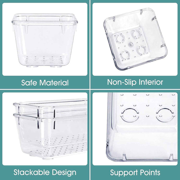 Clear Plastic Drawer Organizer Set - 25 PCS, 4 Sizes Desk Drawer Dividers & Storage Bins for Organization