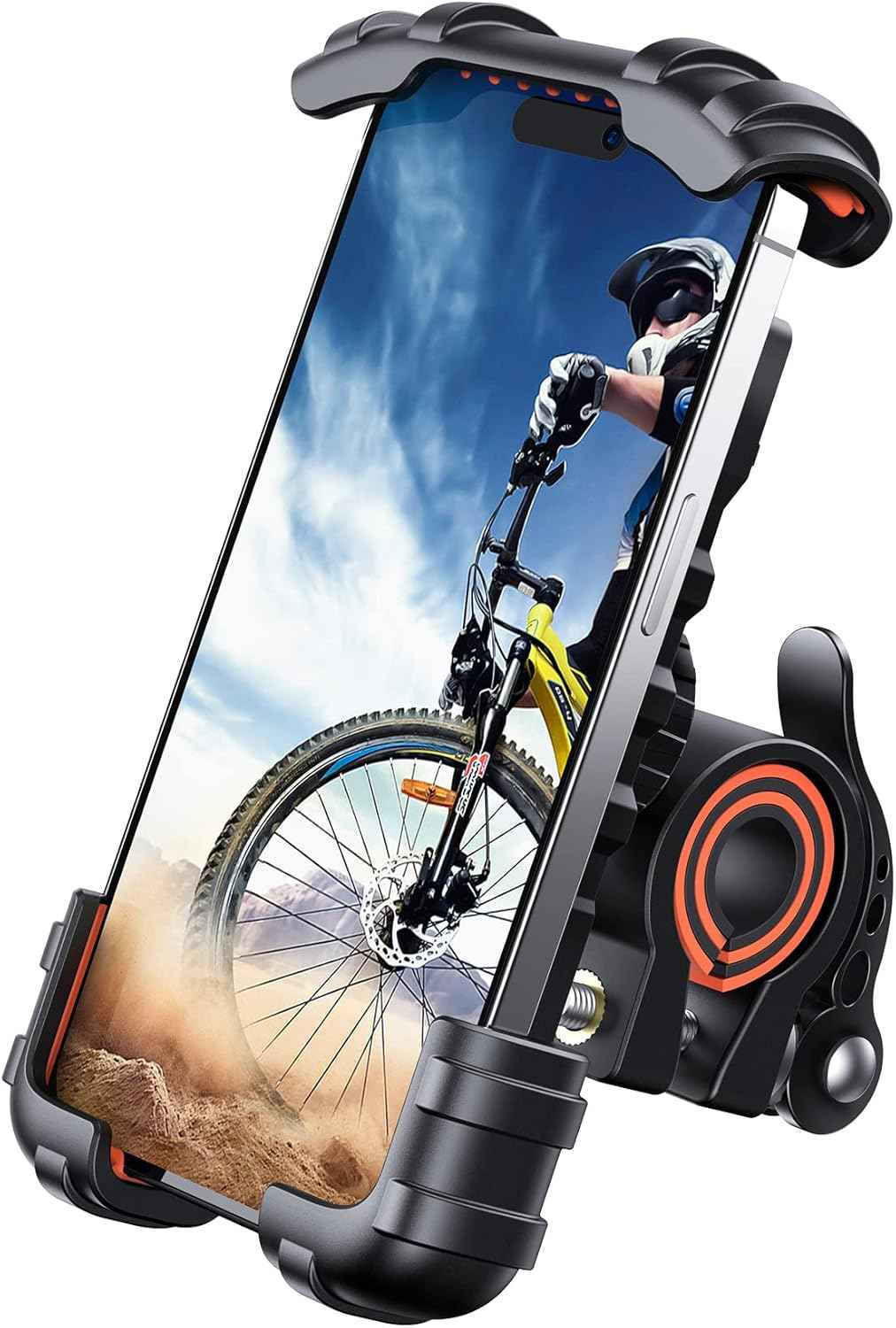 Lamicall Bike Phone Holder, Motorcycle Mount - Motorcycle Phone Holder, Handlebar Cell Phone Clamp, Scooter Phone Clip for iPhone Air 17 Pro Max, 16 15 Pro Max Plus, S20, More 4.7 to 6.8" Smartphones