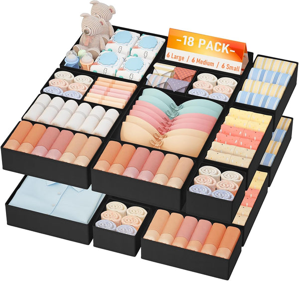 18-pack drawer organizer for nursery and bedroom storage