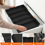 Large Silverware Organizer for Kitchen Drawers, Expandable Utensil Drawer Organizer