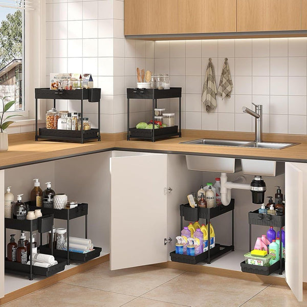 3 Pack Under Sink Organizers for Kitchen and Bathroom
