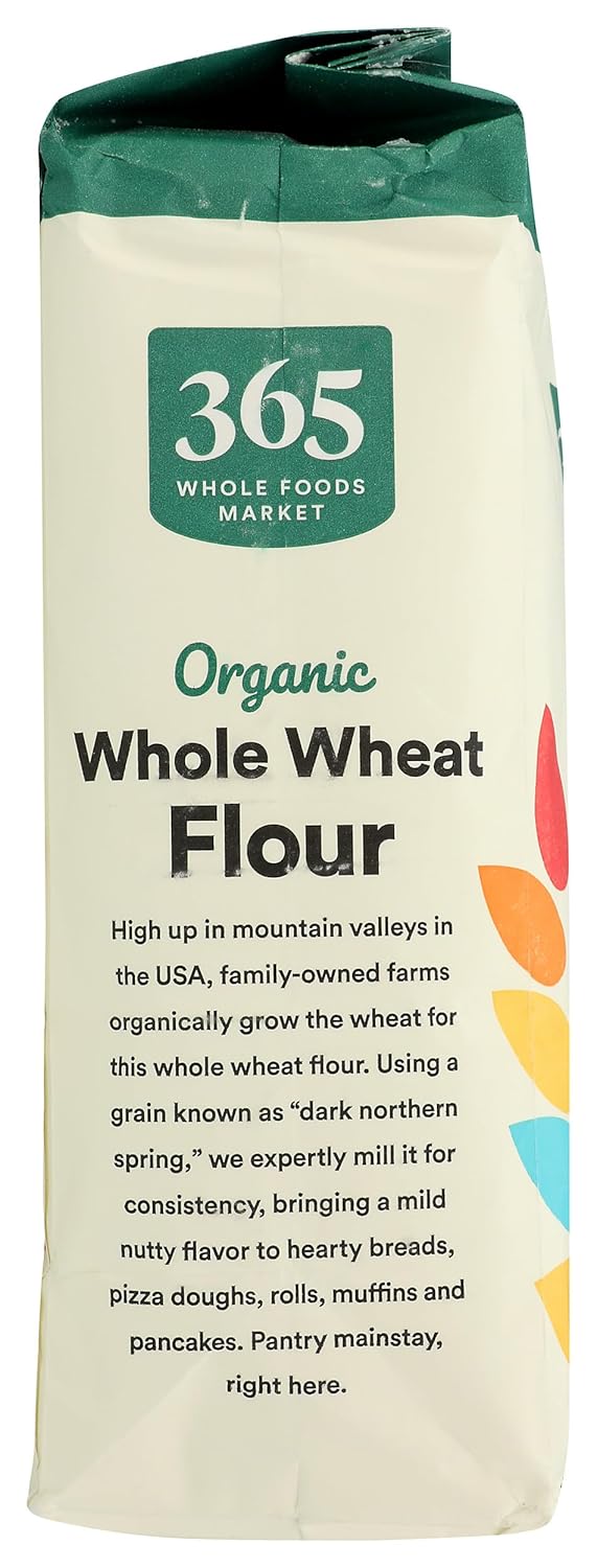 365 by Whole Foods Market, Organic 100% Whole Wheat Flour, Dark Northern Spring Wheat, 80 Ounces