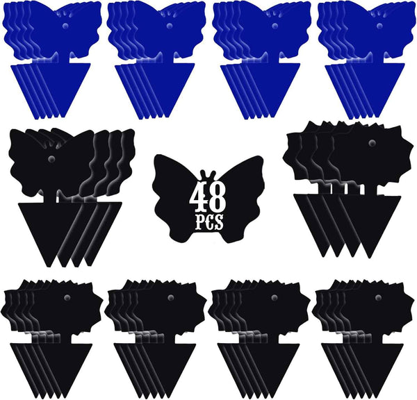 USKICH Sticky Trap Fruit Fly and Gnat Trap Sticky Bug Traps Fungus Traps for Indoor/Outdoor Insect Catcher for White Flies,Mosquitoes,Fungus Gnats,Lying Insects (24 Pcs Black)
