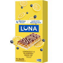 Luna Bar Mash-Ups LemonZest Blueberry Flavor 15 Pack Gluten Free Snack Bars