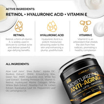 Men's Hydrating Face Cream Moisturizer for Anti-Aging, Collagen, Retinol, and Hyaluronic Acid - 1.7 oz