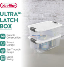 Sterilite 6-Pack Ultra Latching Box Storage Containers for Home and Office
