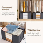 Lifewit 6 Pack Clothes Storage Bins with Lids and Clear Windows