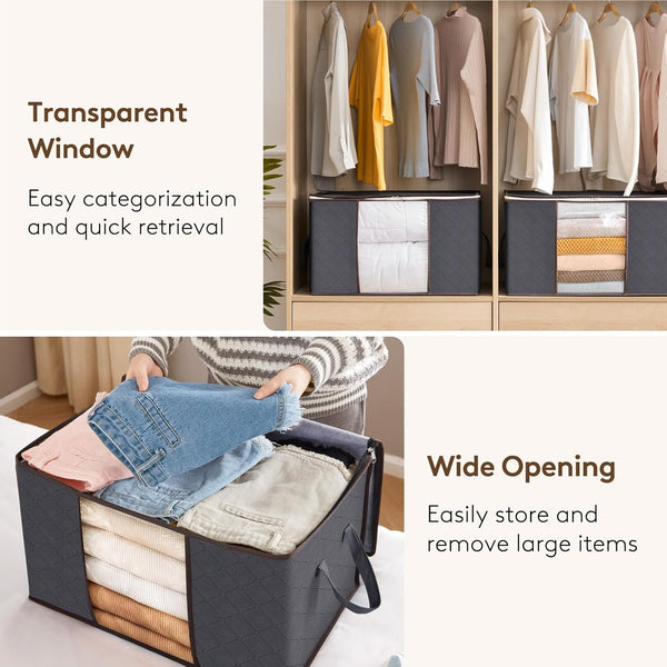 Lifewit 6 Pack Clothes Storage Bins with Lids and Clear Windows