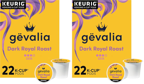 Gevalia Dark Royal Roast Dark Roast K-Cup Coffee Pods, 22-count box, Keurig compatible