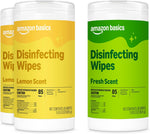 Amazon Basics Disinfecting Wipes, Lemon & Fresh Scent, Sanitizes, Cleans, Disinfects & Deodorizes, 255 Count (3 Packs of 85), Packaging May Vary