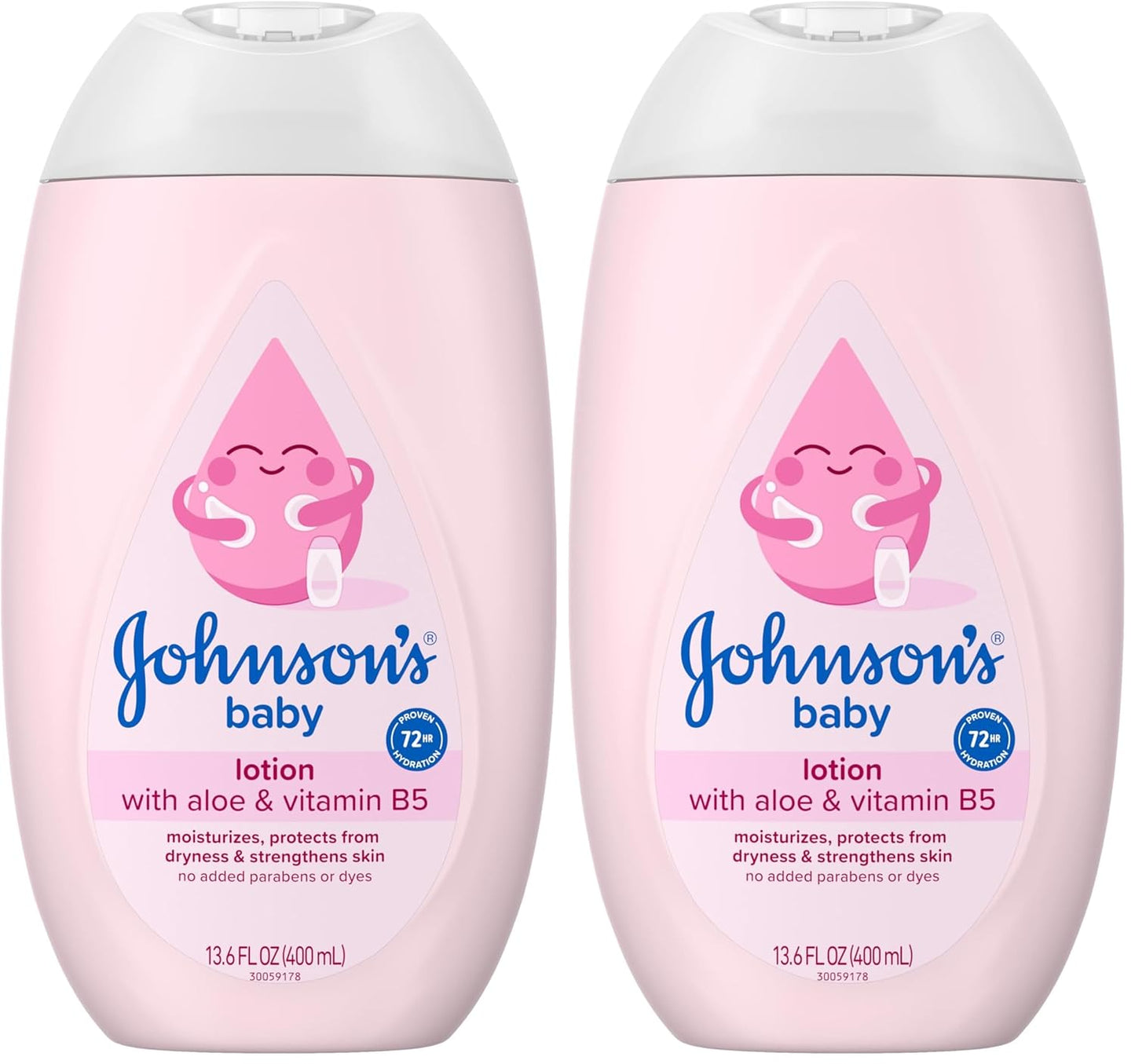 Johnson's Baby Lotion with Coconut Oil, Aloe Vera & Vitamin B5, 72 HR Hydration, Skin Moisturizer, Hypoallergenic, Safe for Newborn, Protects From Dryness &; Strengthens Skin, 27.1 fl. oz