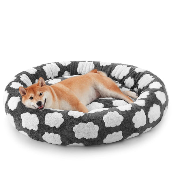 joejoy donut dog bed medium size pet bed with removable washable cover and non skid bottom