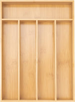 Bamboo Silverware Organizer for Kitchen Drawer with 5 Slots
