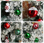 Christmas Tree Ornaments, Green Red White Christmas Ball Ornaments Set of 60 Pack Shatterproof Plastic Xmas Decorations for Home Party Tree
